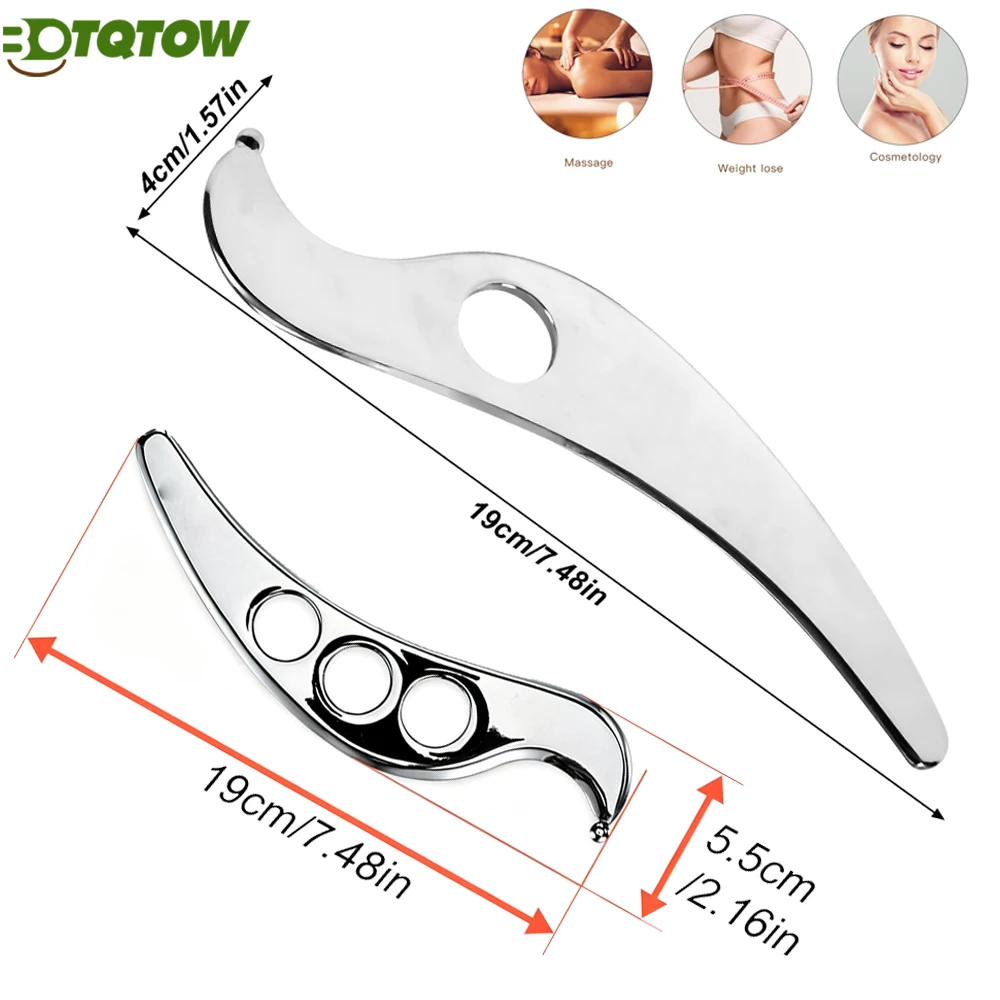 IASTM Gua Sha Schabewerkzeug, Professionelles Faszien-Massageinstrument, Ergonomischer Muskelschaber für Weichgewebe mit Massagebalsam