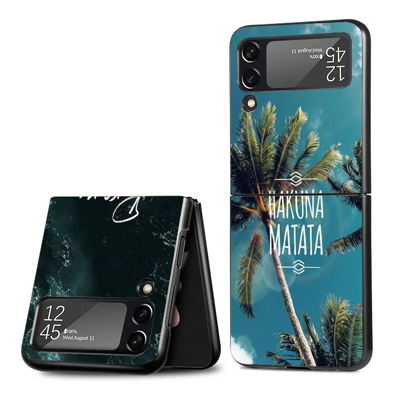 Travel Mountain Beach dicker Z Flip 4 Z Flip 4 Phnoe Case per Samsung Z Flip 3 5 5G Black Hard Shell Galaxy ZFlip3 ZFlip4 ZFlip