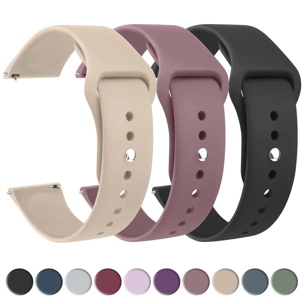 22mm 20mm strap For Samsung Galaxy watch 6/6-4 Classic/5/5 pro/4/Active 2 Silicone bracelet Huawei watch GT 4/2/2e/3/3 pro band