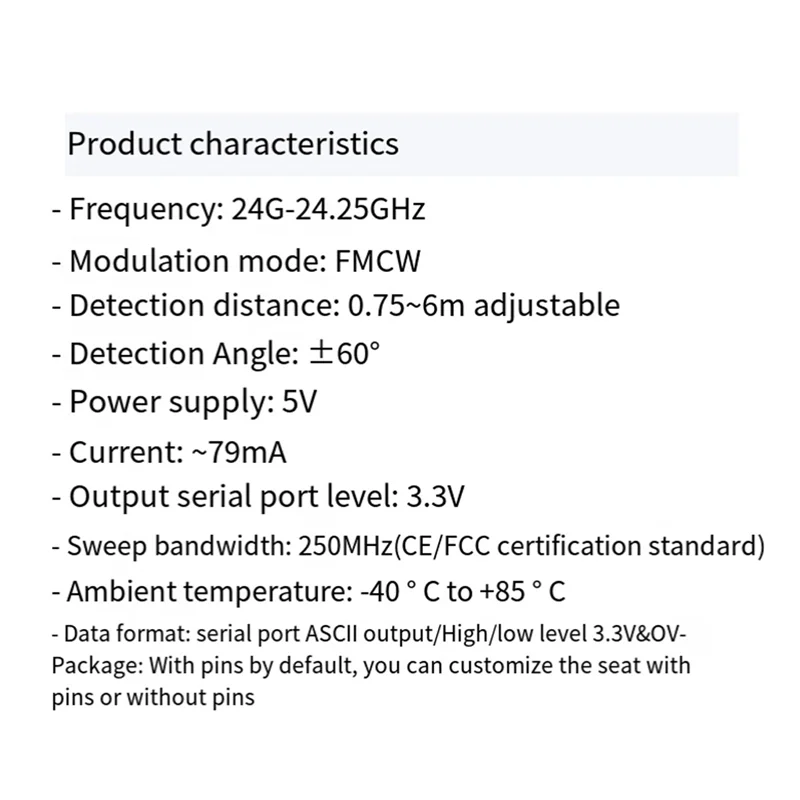 A41T LD2410B 24Ghz Radar Modulo di rilevamento della presenza umana intelligente con sensore interruttore di movimento a onde millimetriche BT 5V LD2420