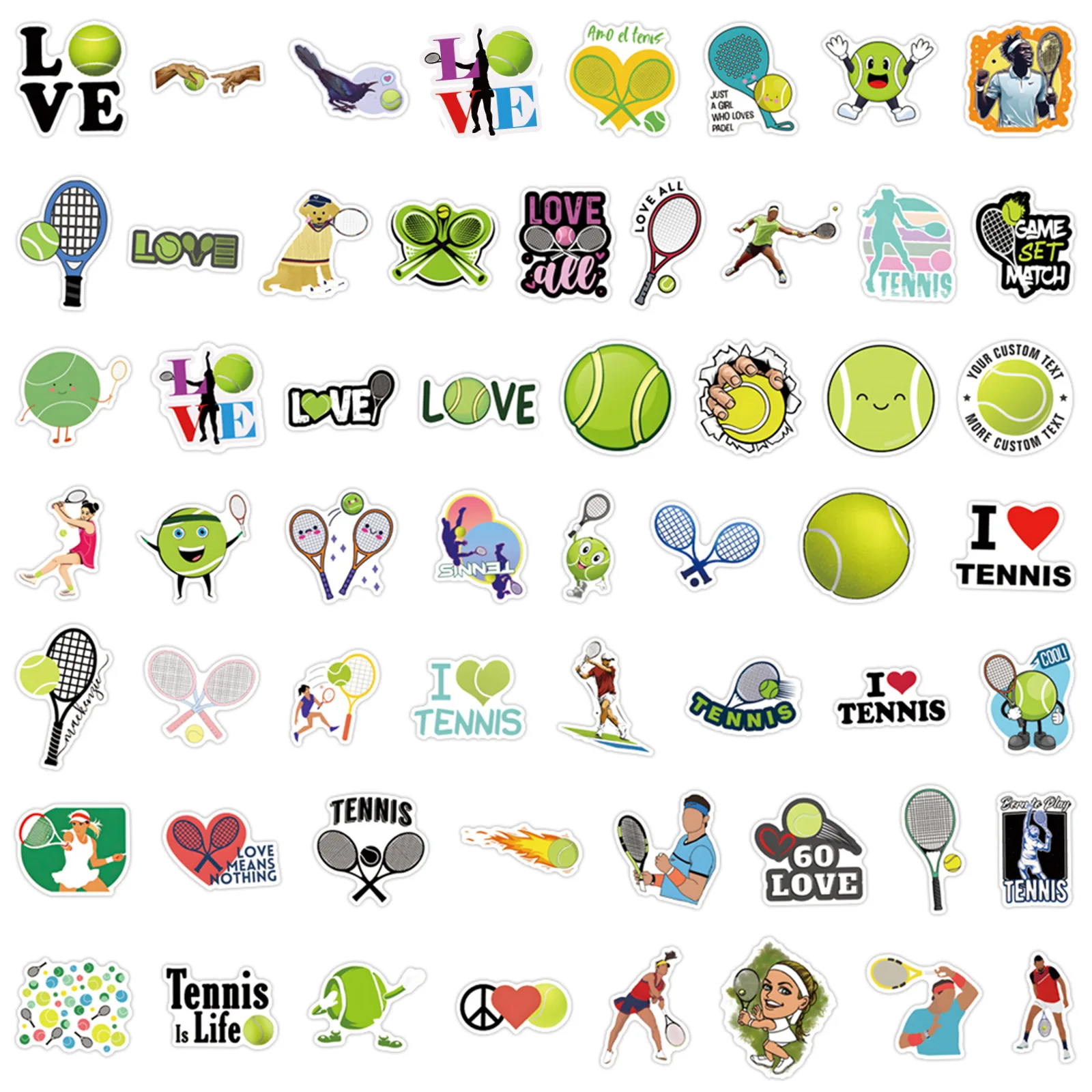 

55/110PCS Creative Tennis Sports Waterproof Cartoon Sticker DIY Notebook Mobile Guitar Suitcase Water Cup Graffiti Kids Toys