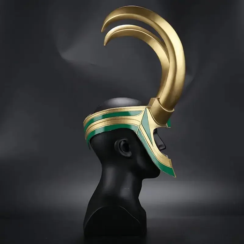 خوذة Lyou 2025 الخارقة مع قرون فيلم Thor 3 Ragnarok Loki Laufeyson قناع PVC أزياء الهالوين التأثيرية الدعائم للإعلان ★ ★