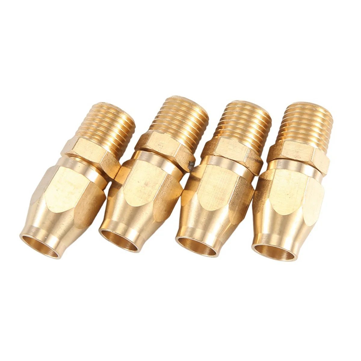 4PCS Brass Pneumatic Replacement Fitting for 1/4-Inch ID Hose x 1/4-Inch NPT Rigid,Solid Brass Reusable Air Hose Splicer