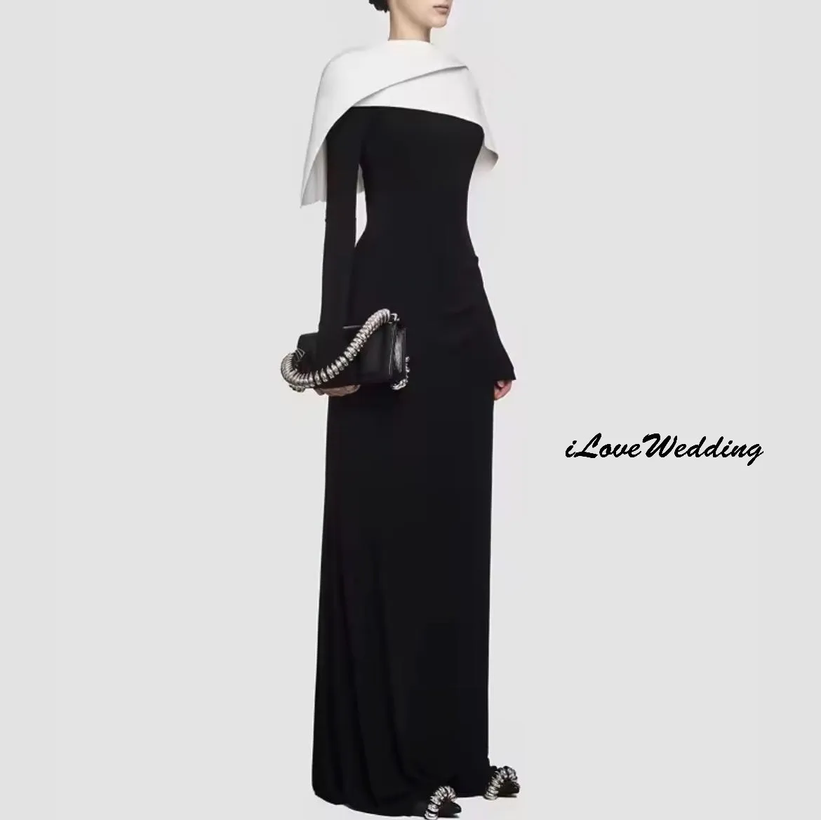 Vestidos de Noche elegantes con cuello alto, vestido de fiesta de manga larga para mujer, vestidos formales hasta el suelo, vestidos de graduación plisados personalizados 2025