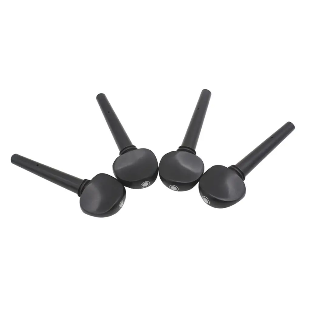 Ebony Wood Cello Tuning Pegs Dot Detail Handmade Tuners Spare Parts for 3/4 4/4 Cello Musicians