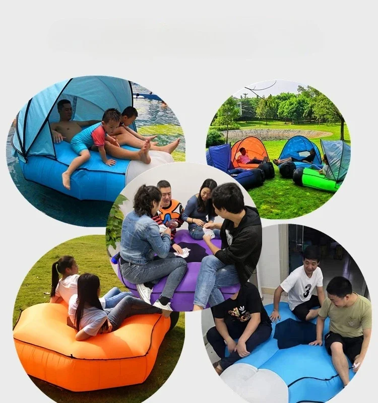 إكسسوارات أريكة قابلة للنفخ مع جزيرة مظلة سرير حديقة قابل للنفخ جزيرة التخييم مع مظلة، سرير كسول قابل للنفخ للتخييم