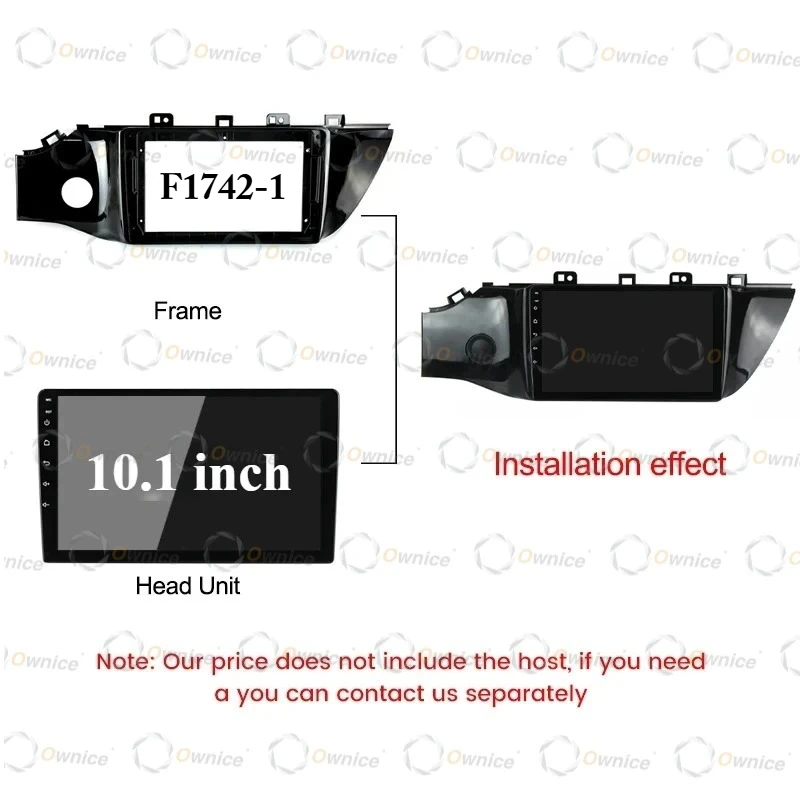 Ownice 2Din Radio Fascia for KIA RIO 4 2016 2017 2018 2019 2020 2021 Stereo Panel Mounting Installation Dash Frame Adapter Bezel