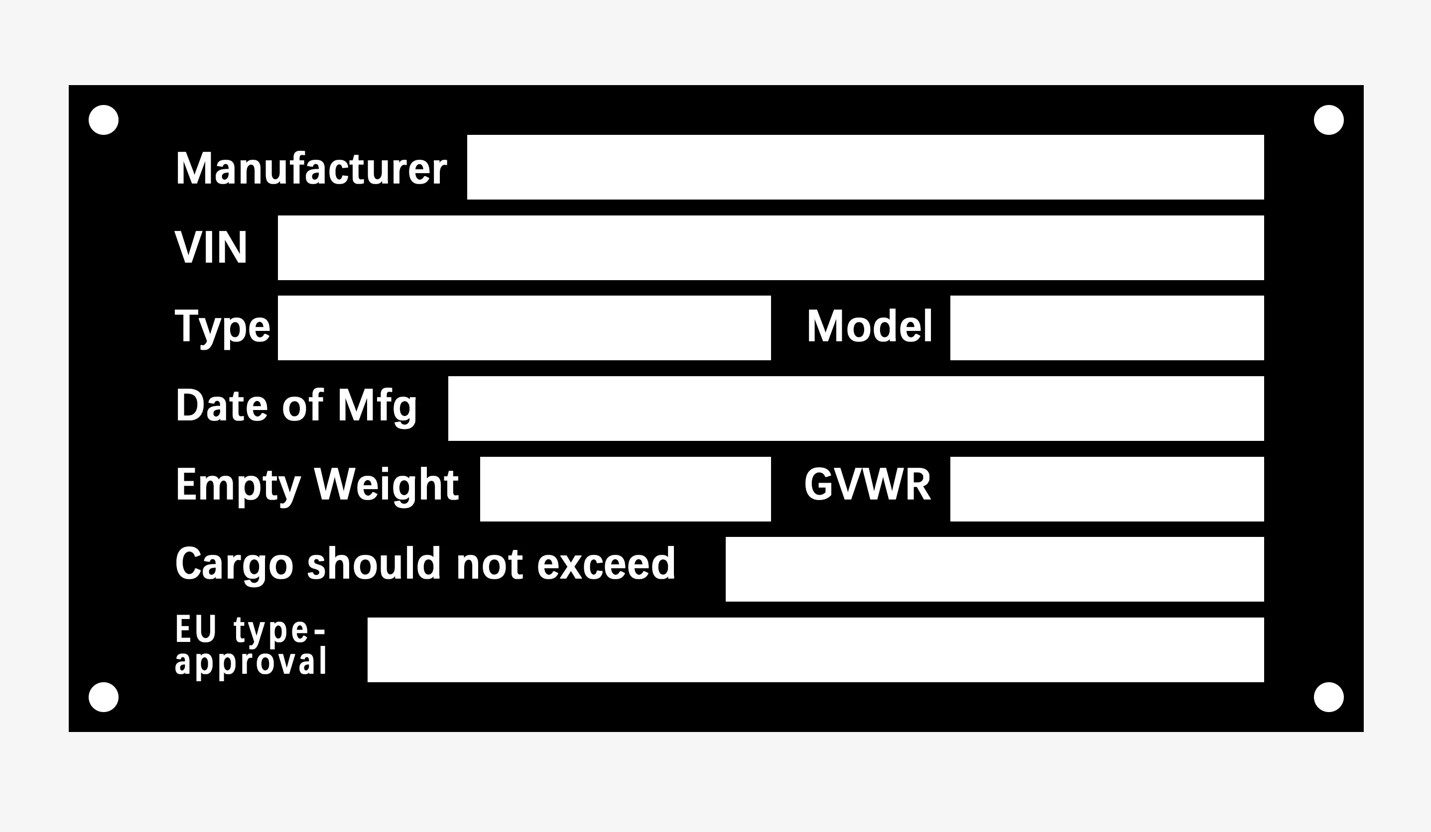

Пустая или предварительно гравированная VIN SERIAL ID TAG PLATE DATA CAR TRUCK HOT ROD EQUIPMENT TRAILER
