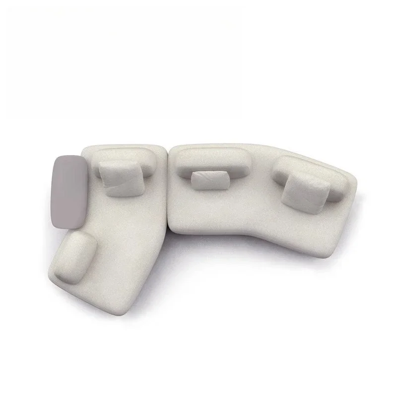 

Free combination module sofa, designer curved cream style living room fabric sofa