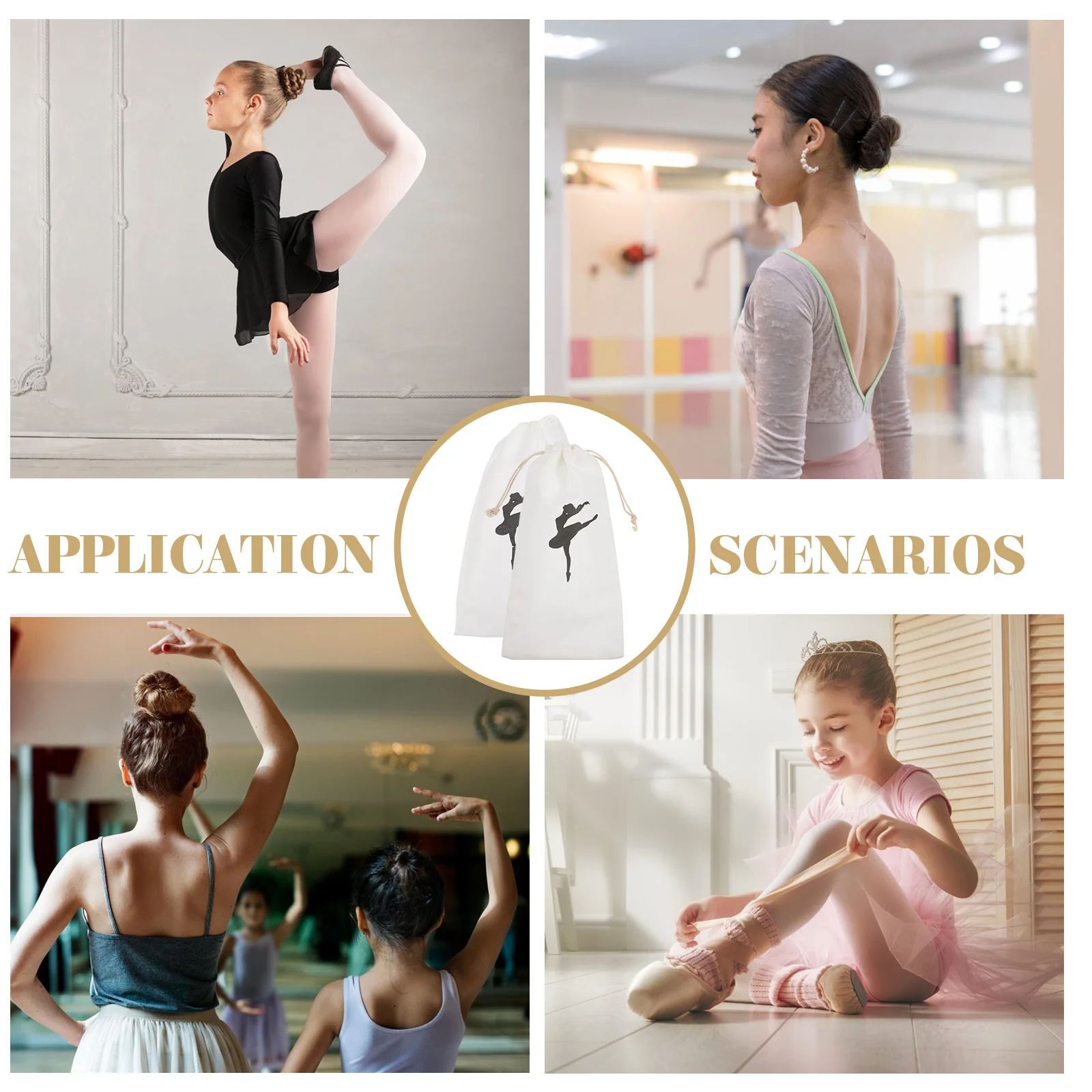 

4 шт., сумки для переноски балетной обуви, износостойкие моющиеся сумки для хранения балетной танцевальной обуви, сумки для обуви с острым носком