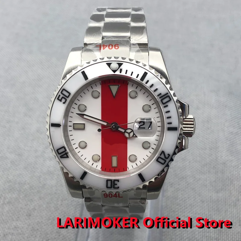 

LARIMOKER 40MM Big Dial Men's Watch Steel Watch Ceramic Bezel Luminous Sapphire Glass MIYOTA Automatic Movement Wristwatch