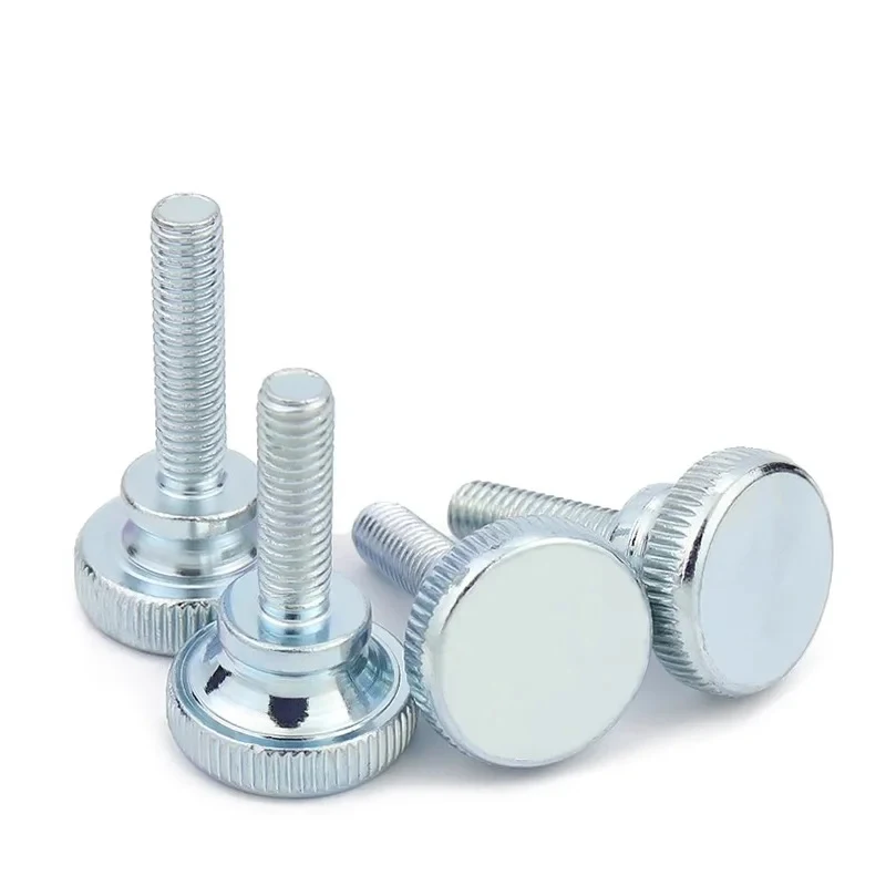

High Step Head Knurled Thumb Screws GB834 Standard Carbon Steel Blue Zinc Plated Hand Tightening Manual Fastener Screws