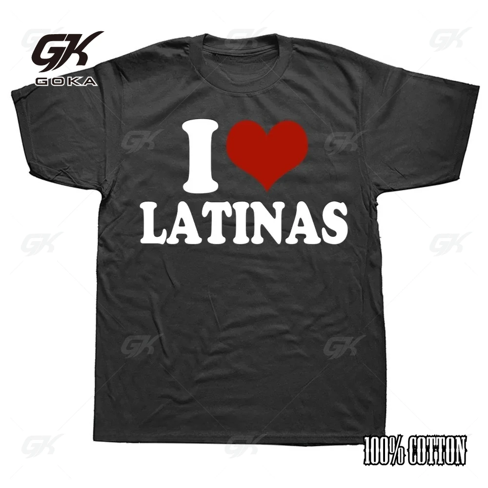 

Забавная футболка с красным сердечком Love Latina I Love Latinas, мужская повседневная модная свободная дышащая футболка в стиле хип-хоп, летние стильные хипстерские футболки