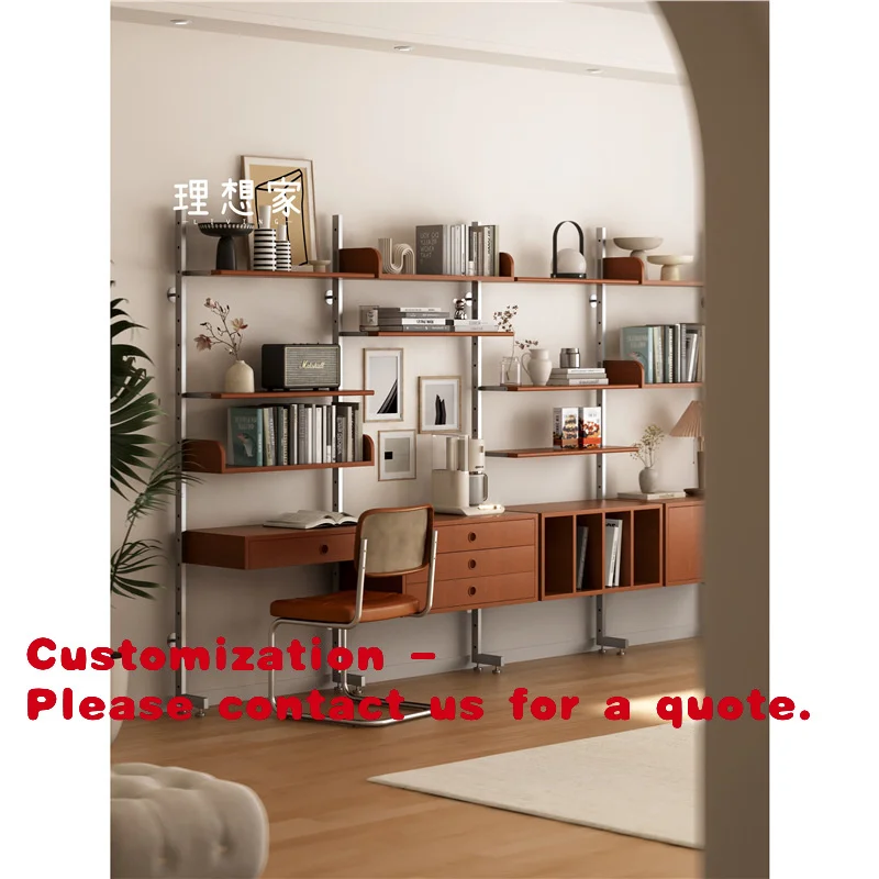 

Customize.Vintage Wall System Shelf Living Room Combination Display Rack Wall Mounted Track Bookshelf Open Partition Storage Rac