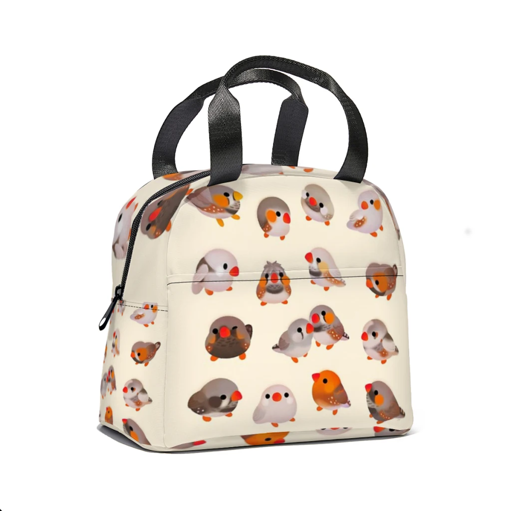 Zebra finch Lunch Box Women Multifunction Cooler Thermal Food Insulated Lunch Bag Kids Portable Picnic Tote Bags