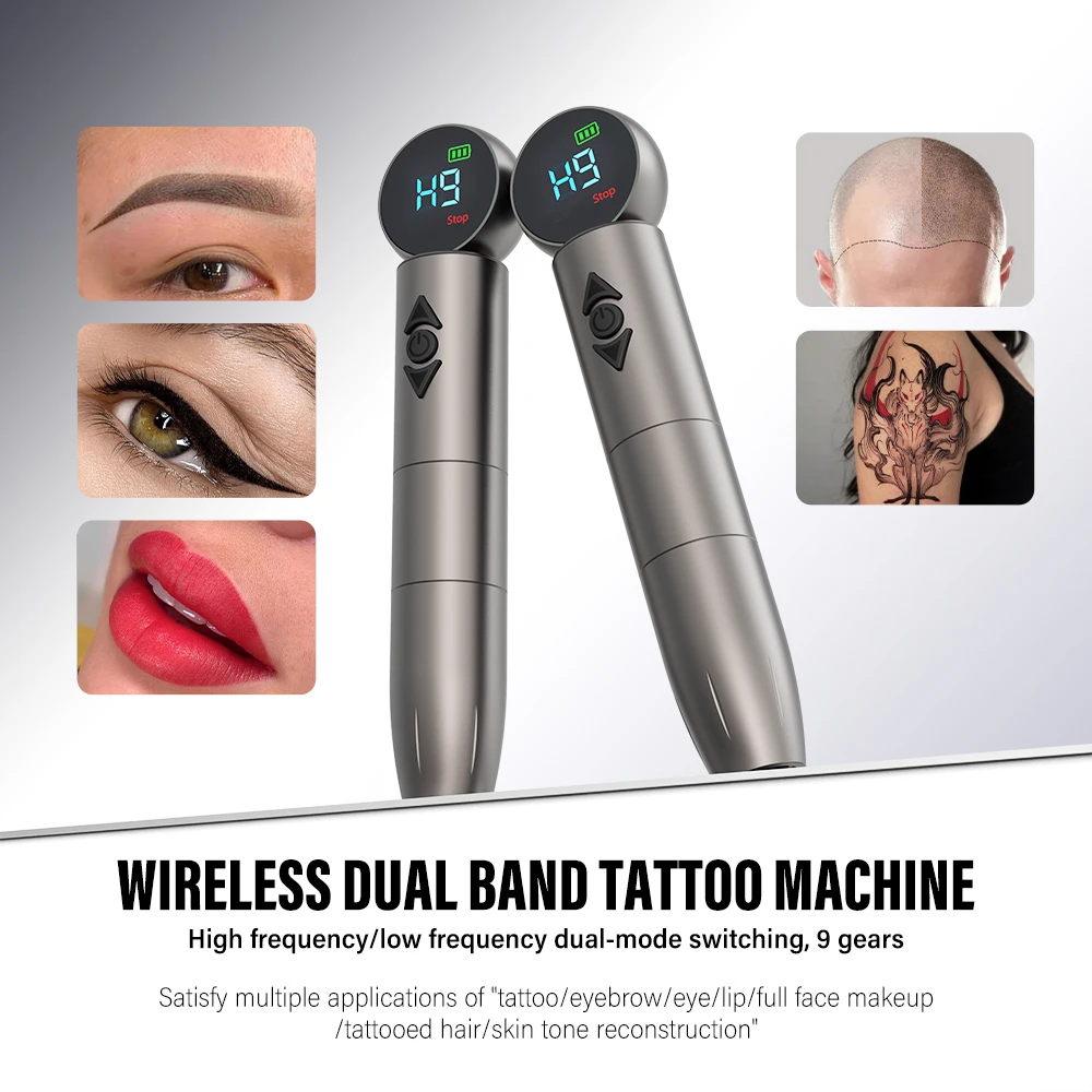 

Dual batteries Wireless Tattoo Machine for Permanent Makeup Eyebrows Lips Tattoo gun Microblading Machine Fit Universal Needle