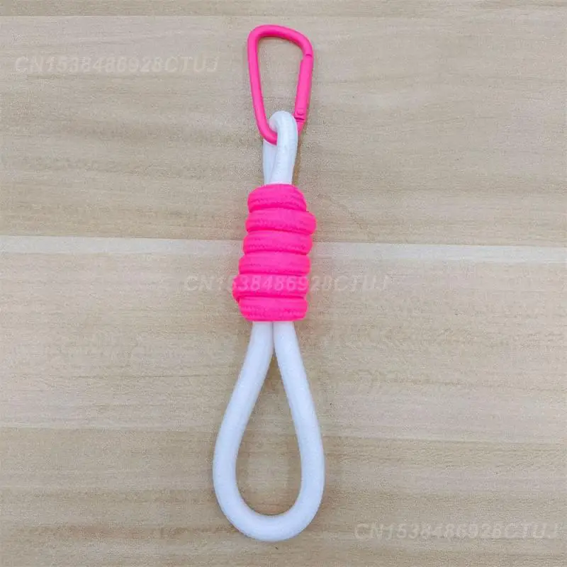 1PCS Fluorescent Mesh Rope Textured Cotton Rope Decorative Bag Schoolbag Pendant Pendant Unbreakable 12cm Two-color Button