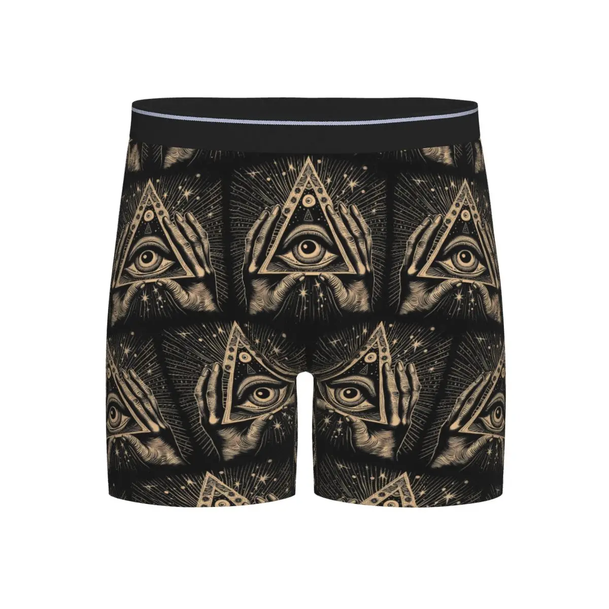 

Длинные трусы-боксеры, шорты Illuminati, всевидящие трусики для мужчин, мягкое нижнее белье для мужчин, подарки бойфренду