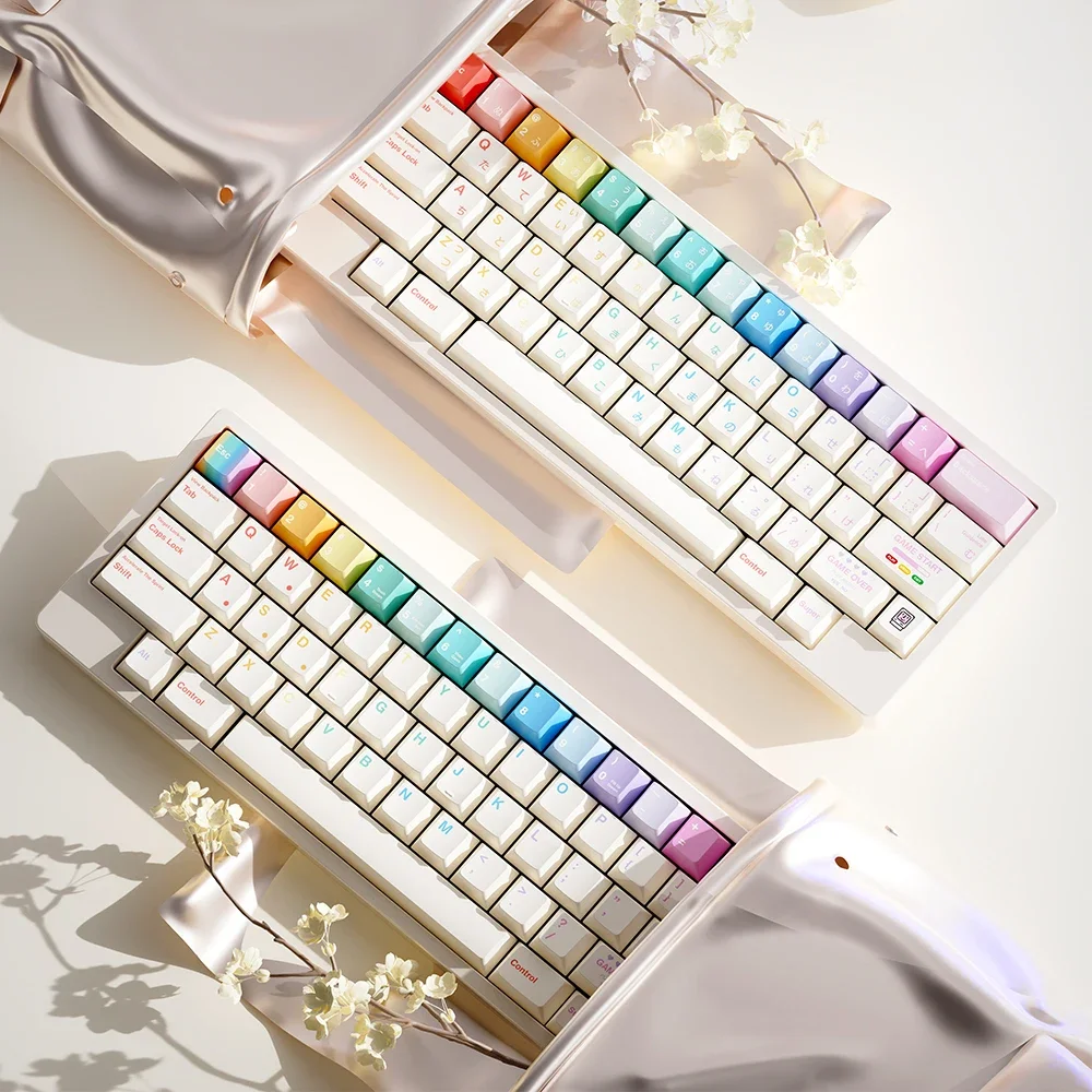 Skema warna Macaron PBT Keycaps Original Height Keycaps Prime75