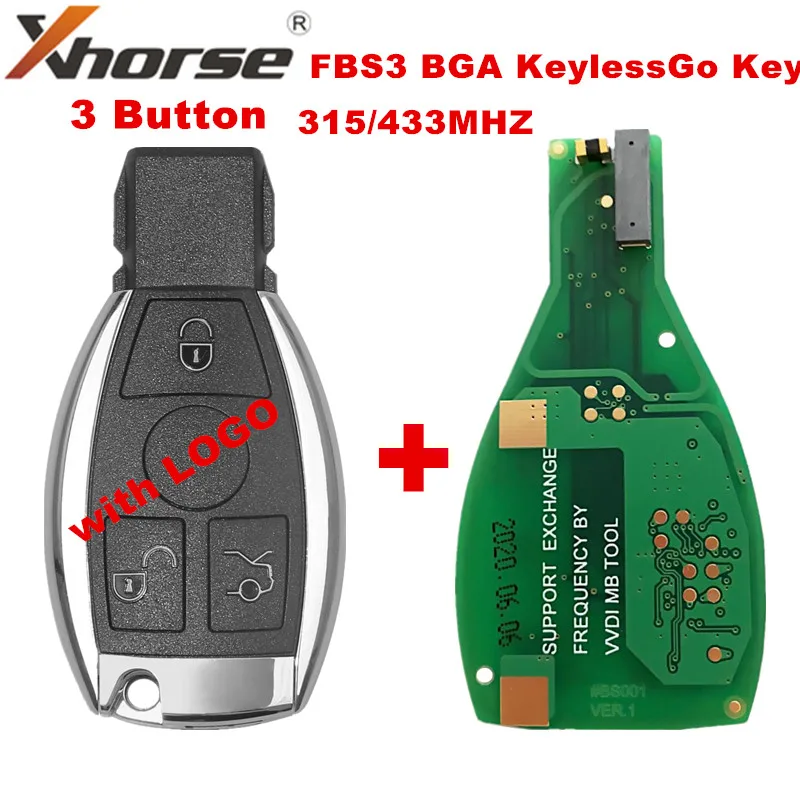 

Xhorse VVDI MB Universal FBS3 BGA KeylessGo Smart Key 315/433MHZ for W204 W207 W212 W16 4 W166 W221