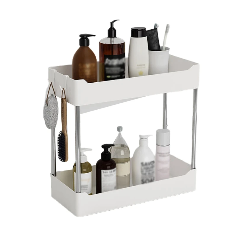 2-Tier/3-Tier Organizer with Layered Heightening Design Space Saving Multi-Purpose Storage Rack for Bathroom Kitchen