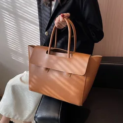 High End Feeling Tote Bags For Women Large Capacity Designer Luxury 2024 New Trendy Shopping Korean Style Leather Handbag Travel