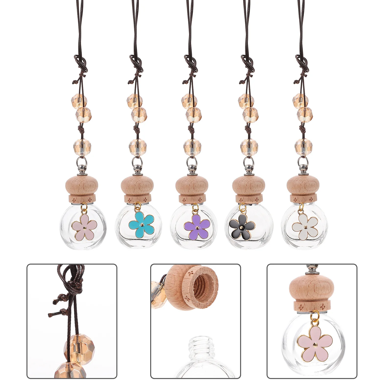 

5Pcs 8ml Hanging Perfume Bottle Car Essential Oil Diffuser Romantic Atmosphere Gift for Friends and Family Perfume Bottle