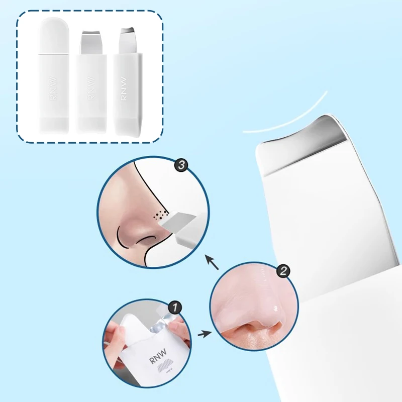 Pala per la pulizia dei pori manuale a doppia testa Rimuovi punti neri e maschera facciale Naso Esfoliante per il viso Strumento per la pulizia profonda