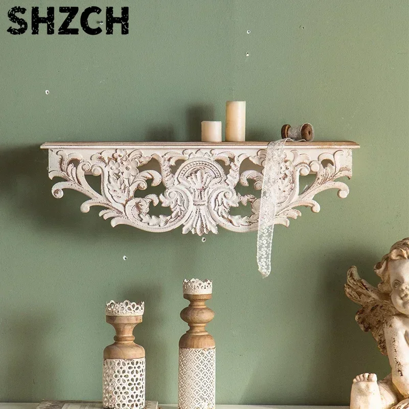 American Vintage Wall Hanging StorageCreative Living Room Decoration Artistic Bedroom ShelfOrganizer Rack Stylish Home Decor