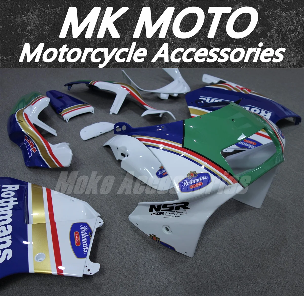 Kit carene moto adatto per NSR250 PGM3 P3 MC21 Set carrozzeria iniezione Abs di alta qualità Bianco Blu Verde