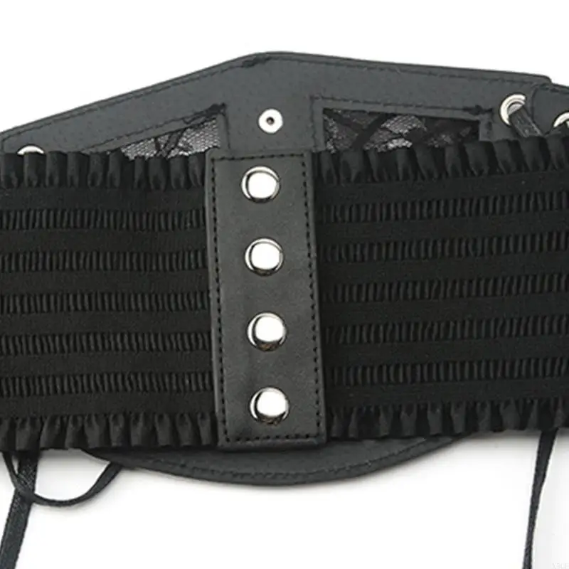 

Black Corset Belt for Women Girl Teen Elastic Stretch Wide Lace Corset Girdle Belt with Bow Tie Knot for Dress Sweater