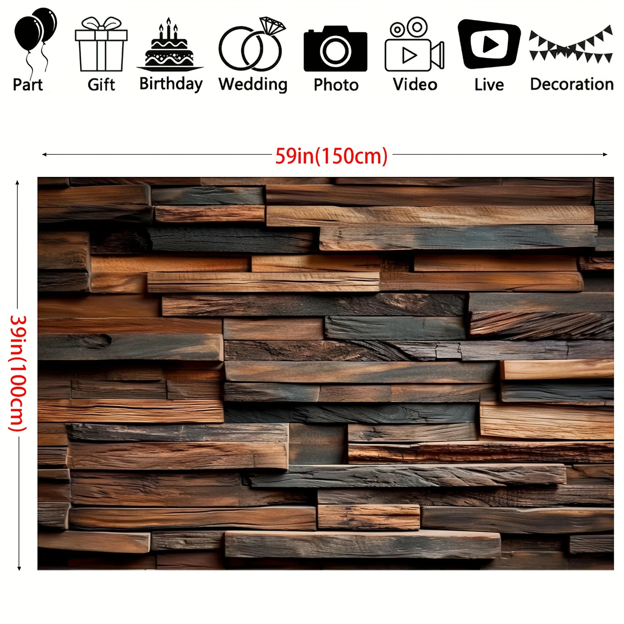 Retro brown wood background cloth photography photos, family gatherings, video live streaming, photography background