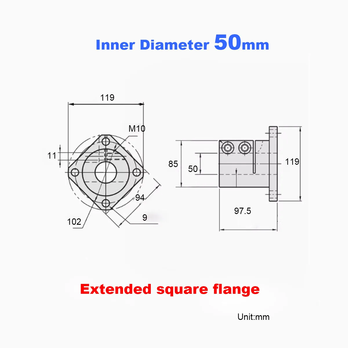 Variant: 1pcs  M50 Square