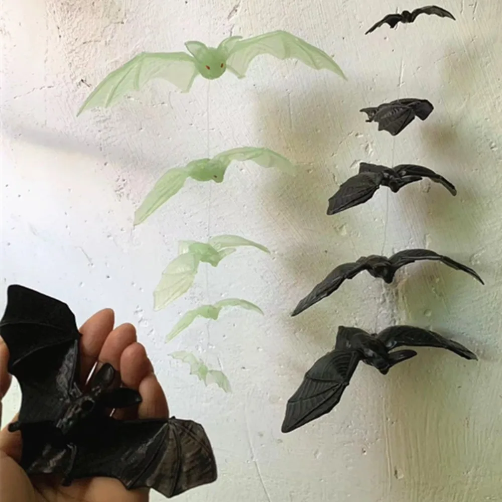 

20 шт. 3D летучие мыши подвесные украшения черные/светящиеся реалистичные украшения для Хэллоуина с имитацией веревки