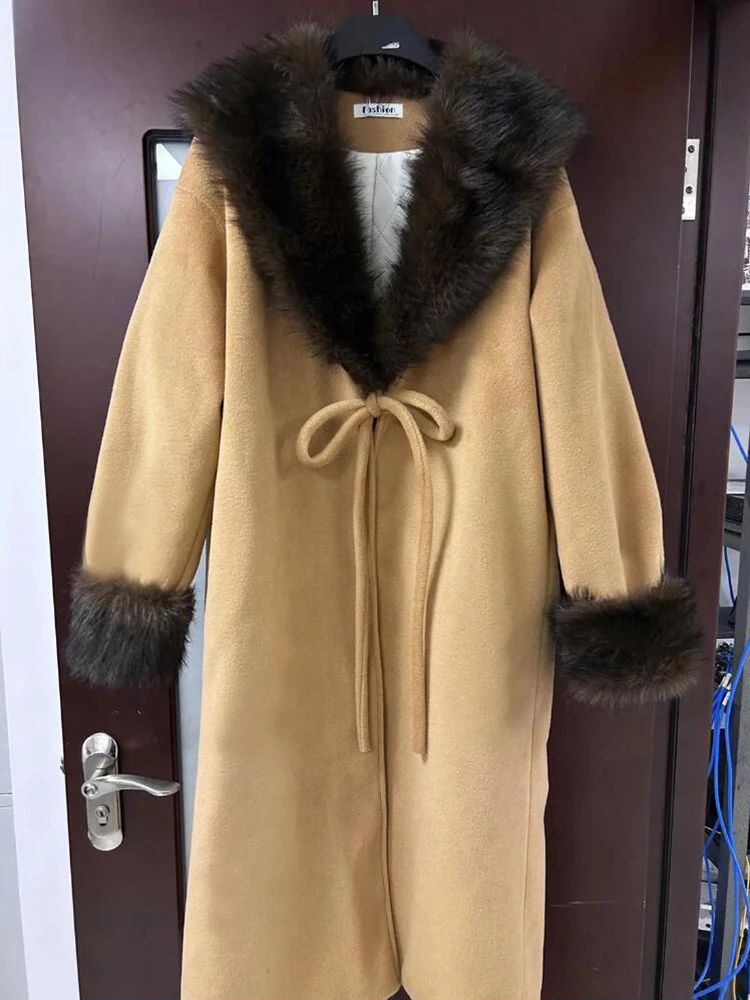 ฤดูหนาว Faux Fox ขนสัตว์ผู้หญิงขนาดใหญ่ผ้าพันคอขนสัตว์ชุดขนสัตว์ผ้าคลุมไหล่ขนสัตว์ชุดหรูหรา Furry Wraps ผ้าพันคอ Coat Jacket