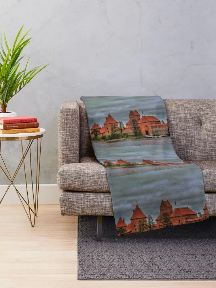 Lithuania. Trakai Island Castle. Throw Blanket Moving Fashion Sofas Plaid on the sofa Blankets