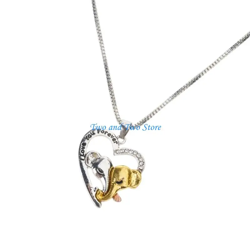 HX6F Mother Daughter Heart Pendant I Love You Forever Mother'Day Gifts for Women