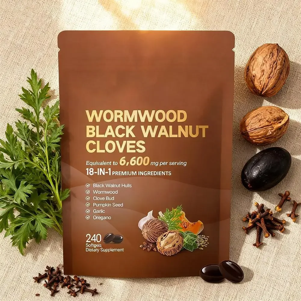 240 Count Wormwood Black Walnut Clove Capsules Cleanse Detox Care Support with 6600mg 18 in 1 Herbal Blend with Pumpkin Seed
