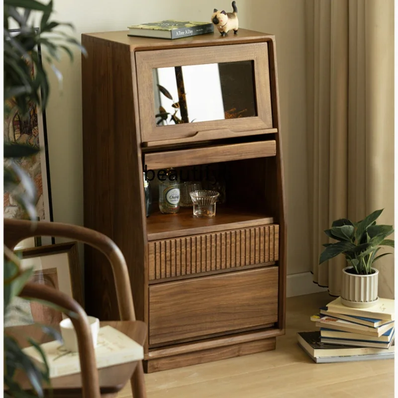 

North American black walnut storage cabinet living room TV side cabinet, chest bedroom