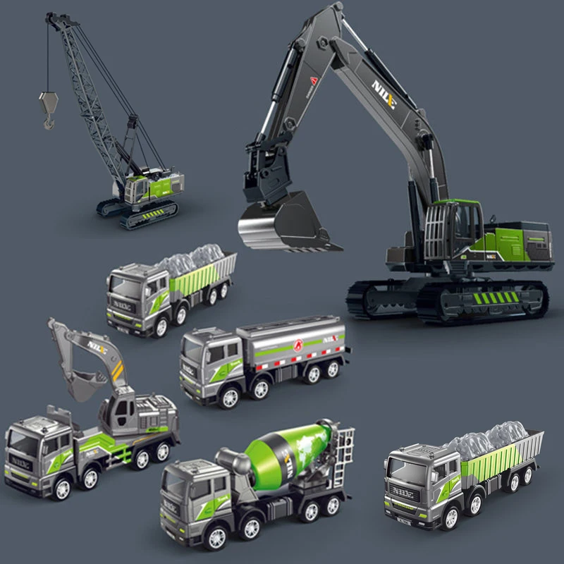 1:50 Alloy Excavator Diecasts Children Toy Boys Simulation Fall-Resistant Crawler Engineering Vehicle Hand Hook Machine Model