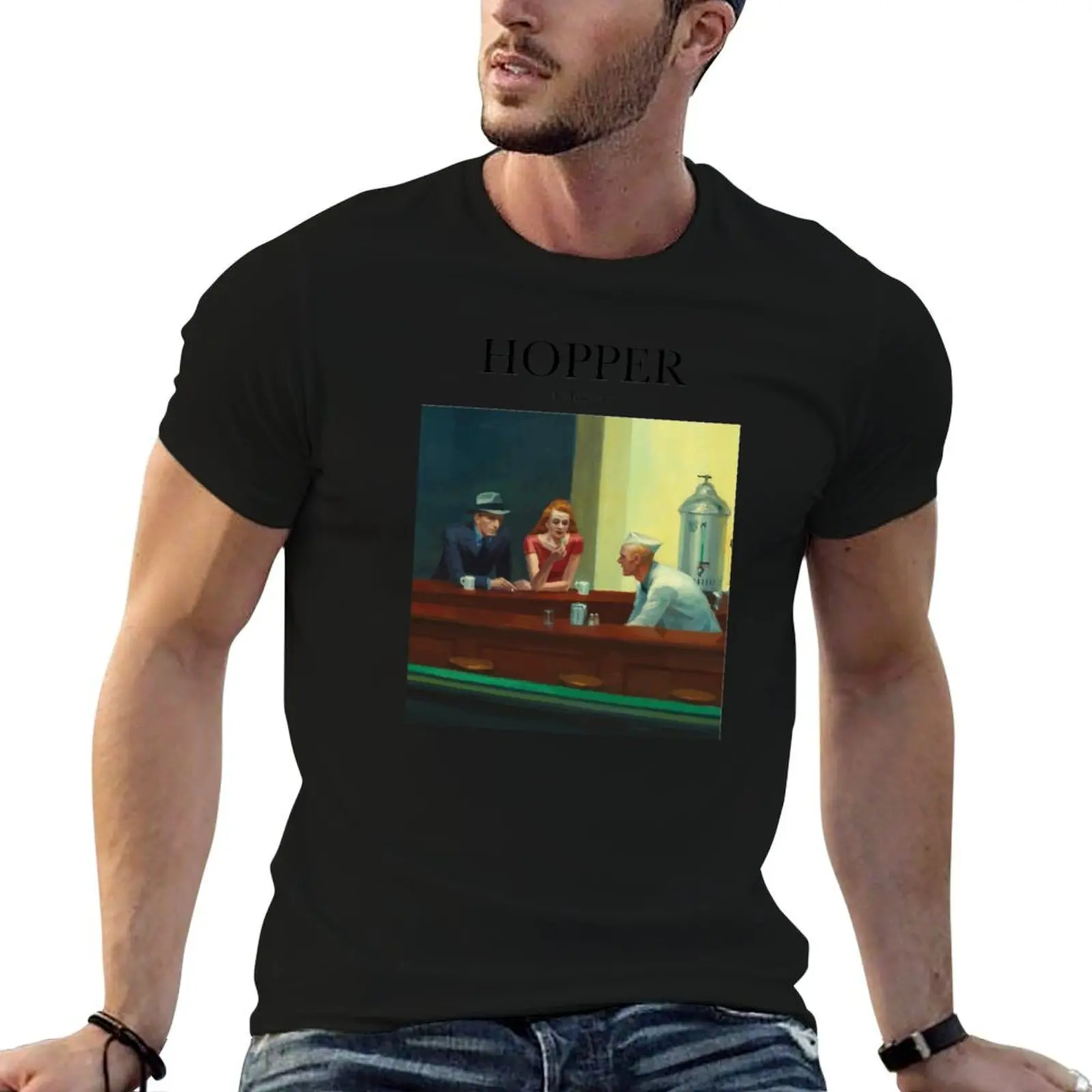 

Hopper - Nighthawks T-Shirt man t shirts for men casual t shirt for man 100 percent cotton man graphic t shirt T-Shirt