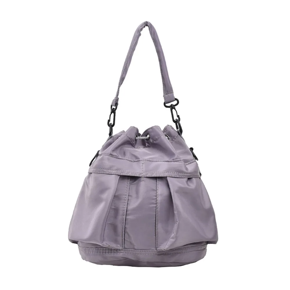 

Portable Women Drawstring Bag Korean Style Casual Phone Crossbody Purse Large-capacity Handbags Solid Color Shoulder Bag Gym
