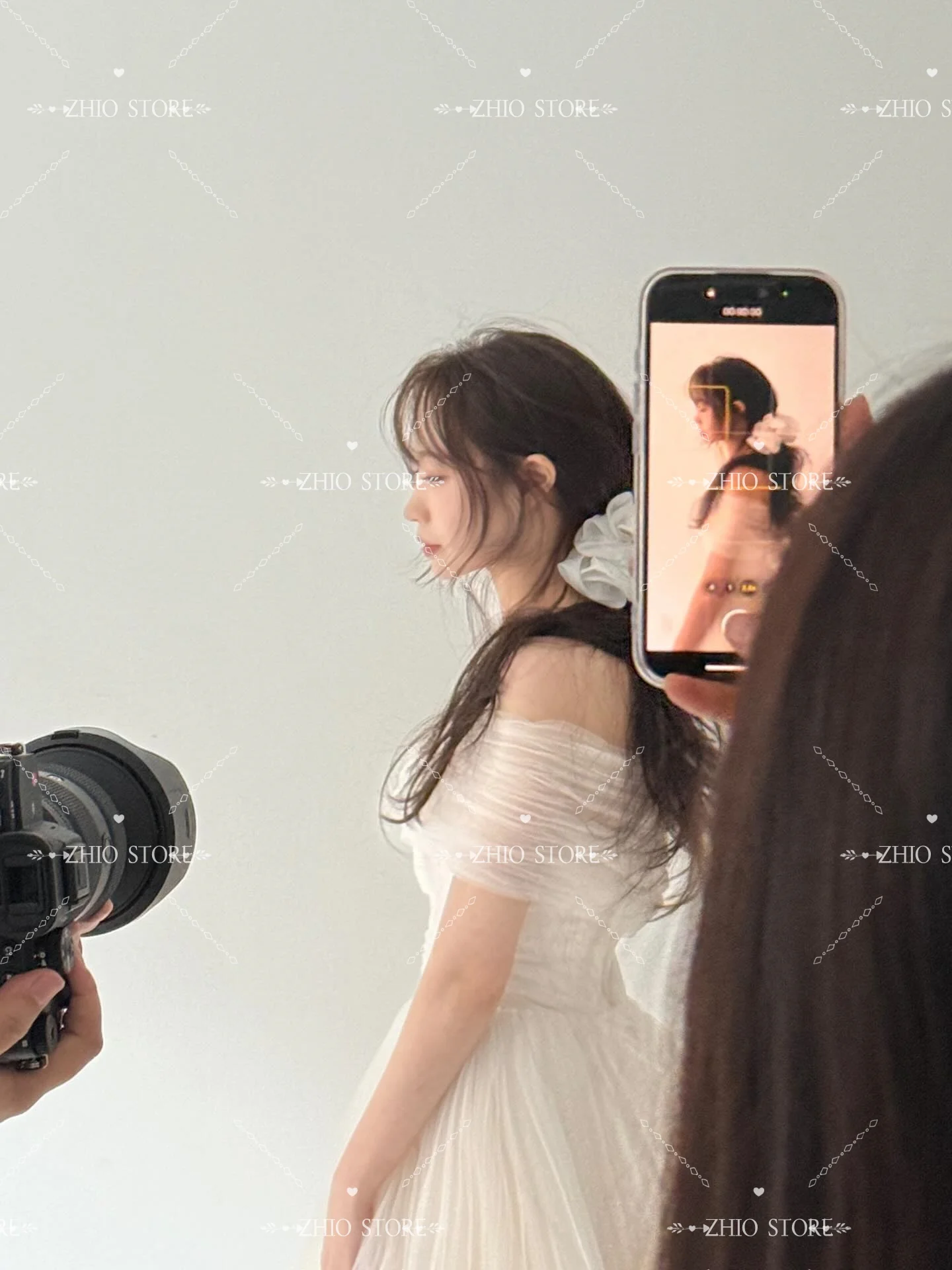 Zhi querida fora do ombro vestidos de casamento coreano personalizado macio tule vestido de festa de casamento nupcial ao ar livre vestidos de pressão de casamento