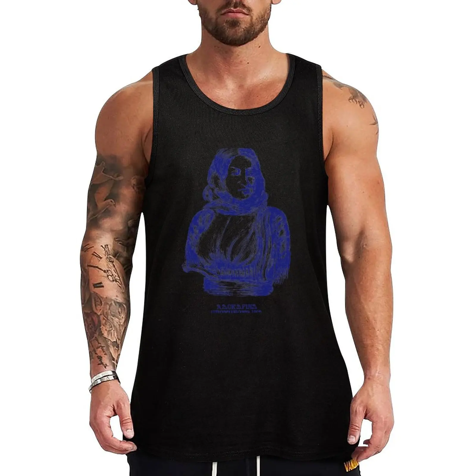 

LASKARINA BOUBOULINA PINOTSI Tank Top Retro Graphic Tank Top Vintage Print Sleeveless Shirt