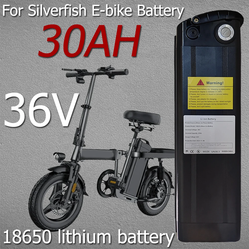 For Silver Fish 36V 30Ah Lithium-Ion Rechargeable Battery Pack Built in BMS system No memory effect