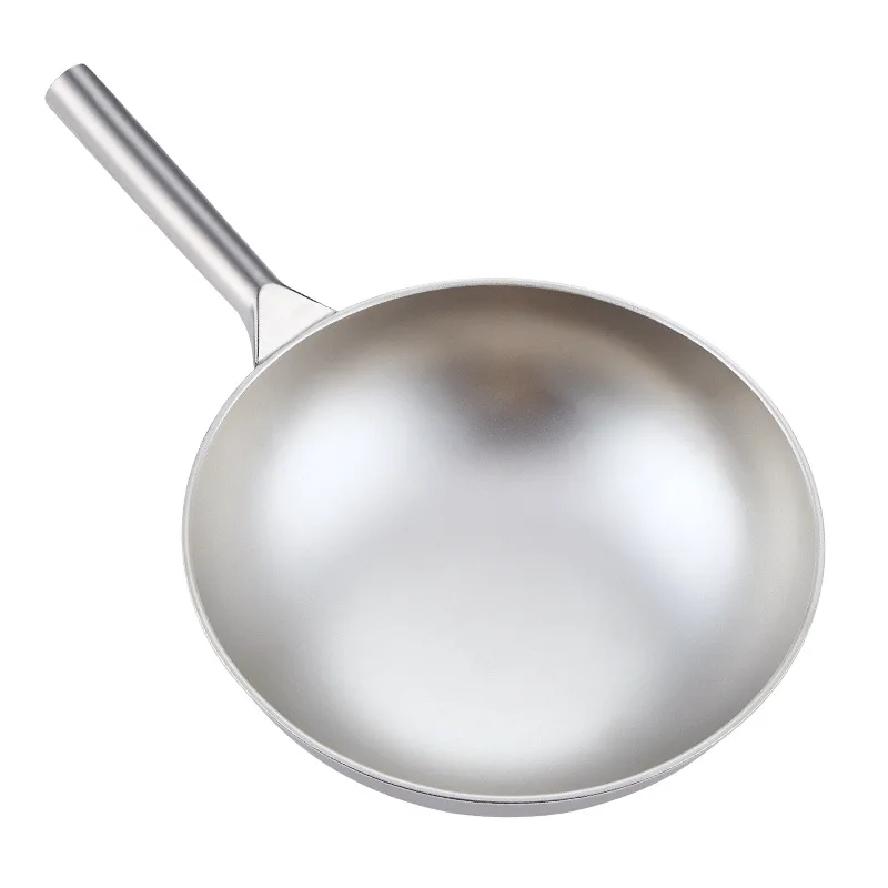 

High Capacity Kitchen Cooking Set Pure Titanium Ultra Light Wok Cooking Steak Induction Titanium Fry Pan with Glass Lid