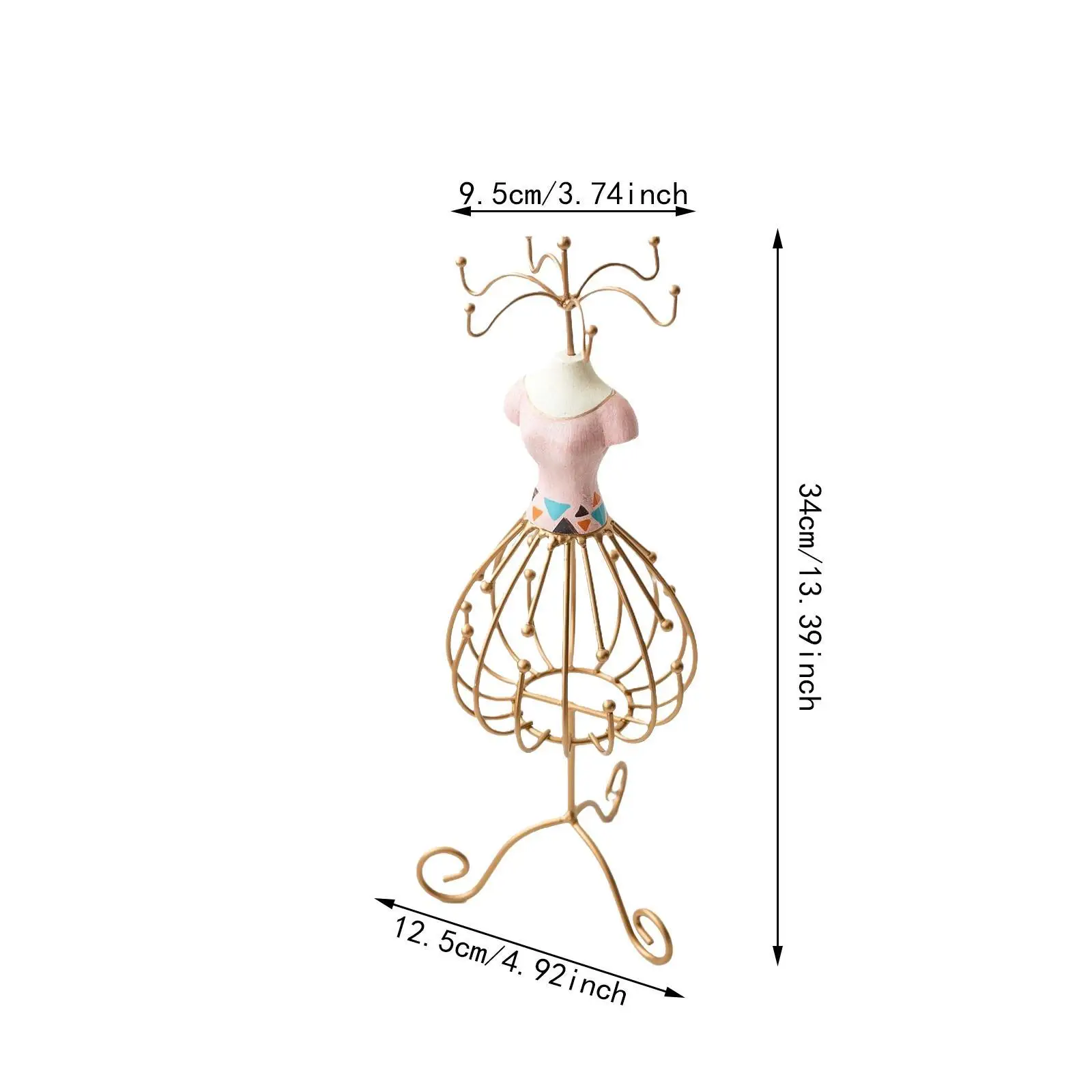 Princess Jewelry Stand Pendants Home Decor Art Resin Iron Jewelry Organizer for Dressing Room Store Bathroom Business Showcase