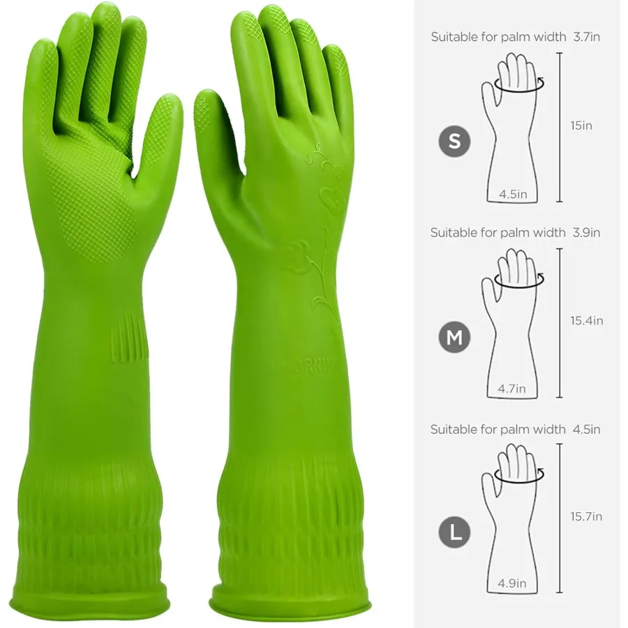 고무 설거지 장갑 3쌍 또는 6쌍 주방 청소용 설거지 장갑 가정용 재사용 가능 내구성
