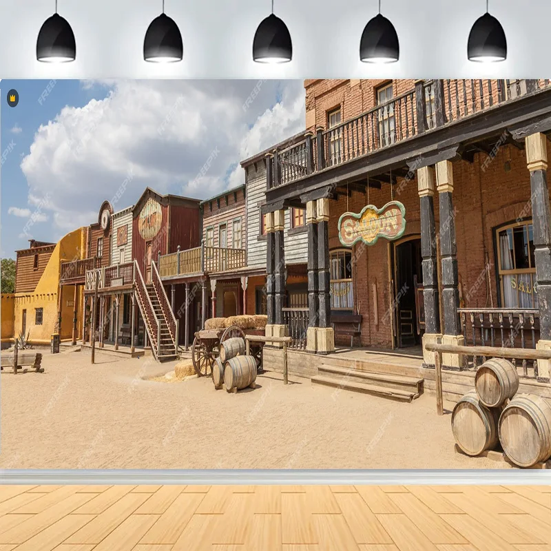 Barn Farm Birthday Background Western Cowboy Photography Backdrops Wooden House Door Portrait Photo Studio Background XX-09