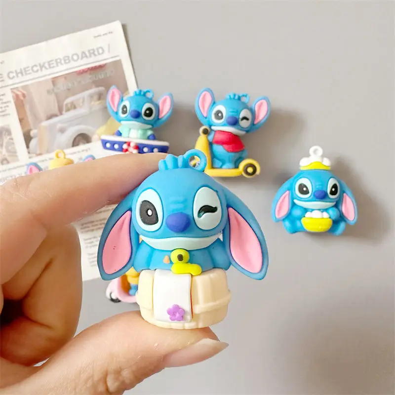 Cartoon Stitch Animation Kawaii Refrigerator Magnet Sticker 3D Anime Funny Magnet Home Decoration Hole Board Whiteboard Gift